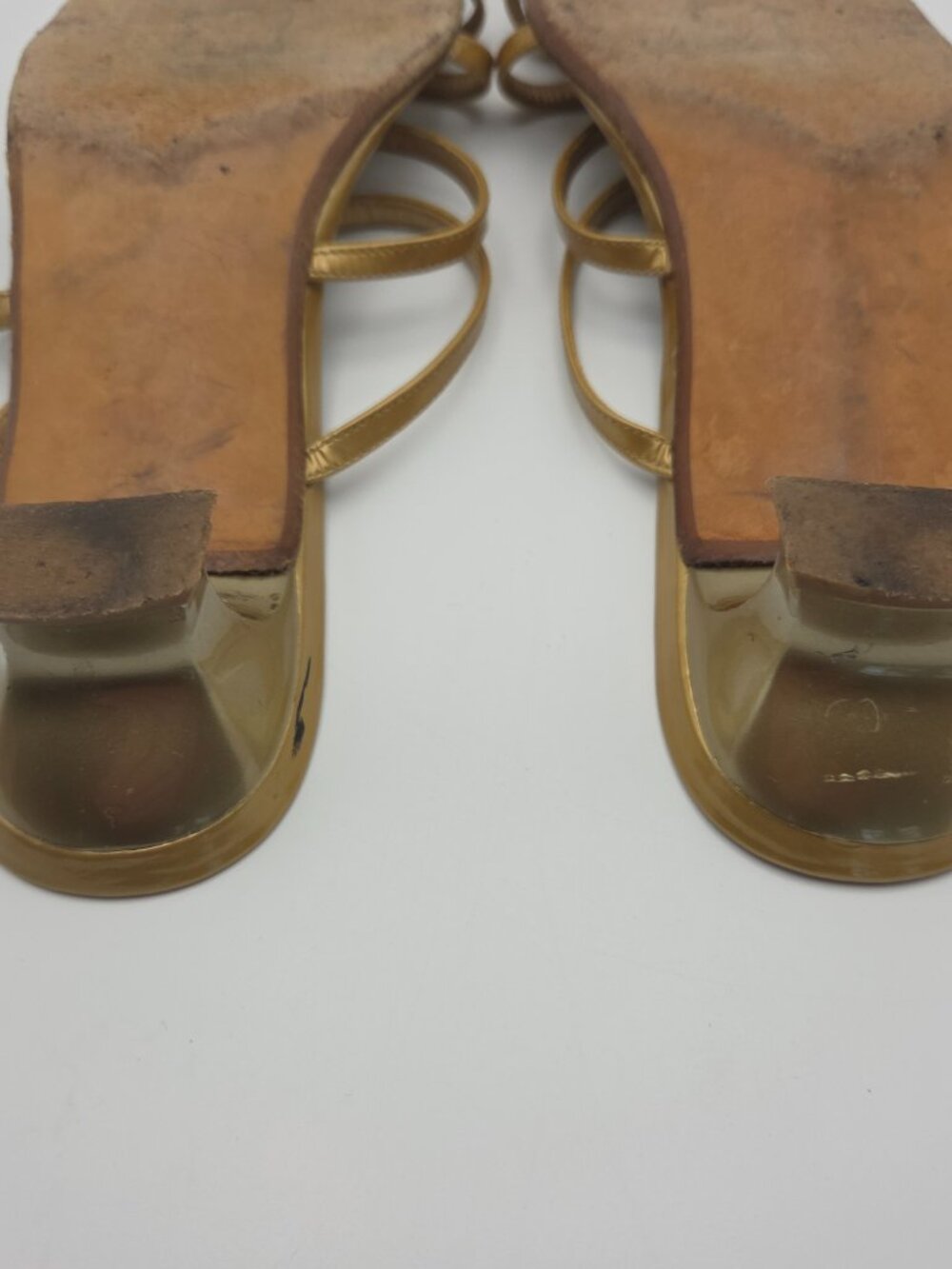 Stuart Weitzman Bugaboo Sandals – Gold Rhinestone Butterfly Heels Y2K Si - Picture 6 of 7